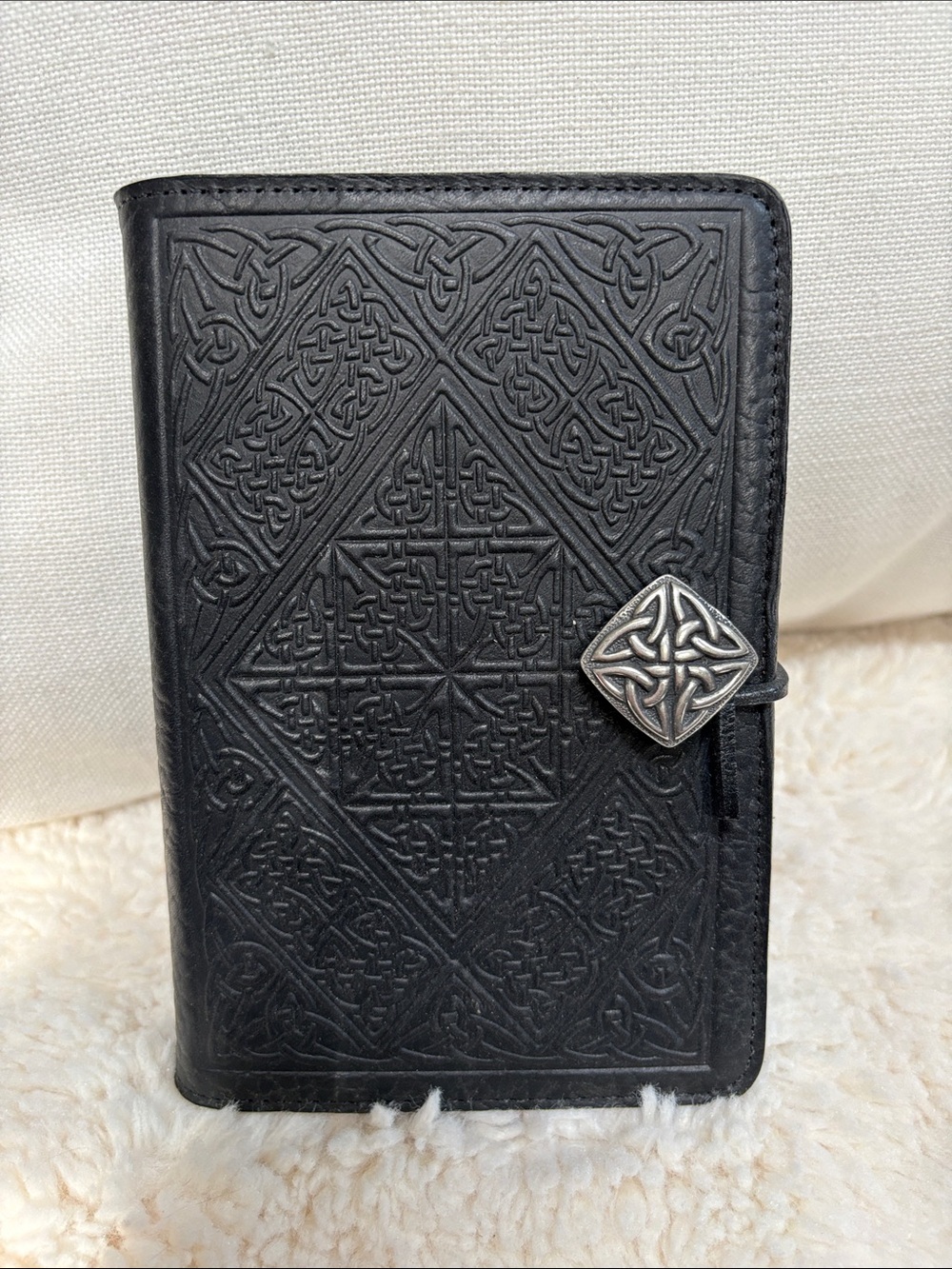 New Oberon Designs Black Embossed Celtic Leather Journal